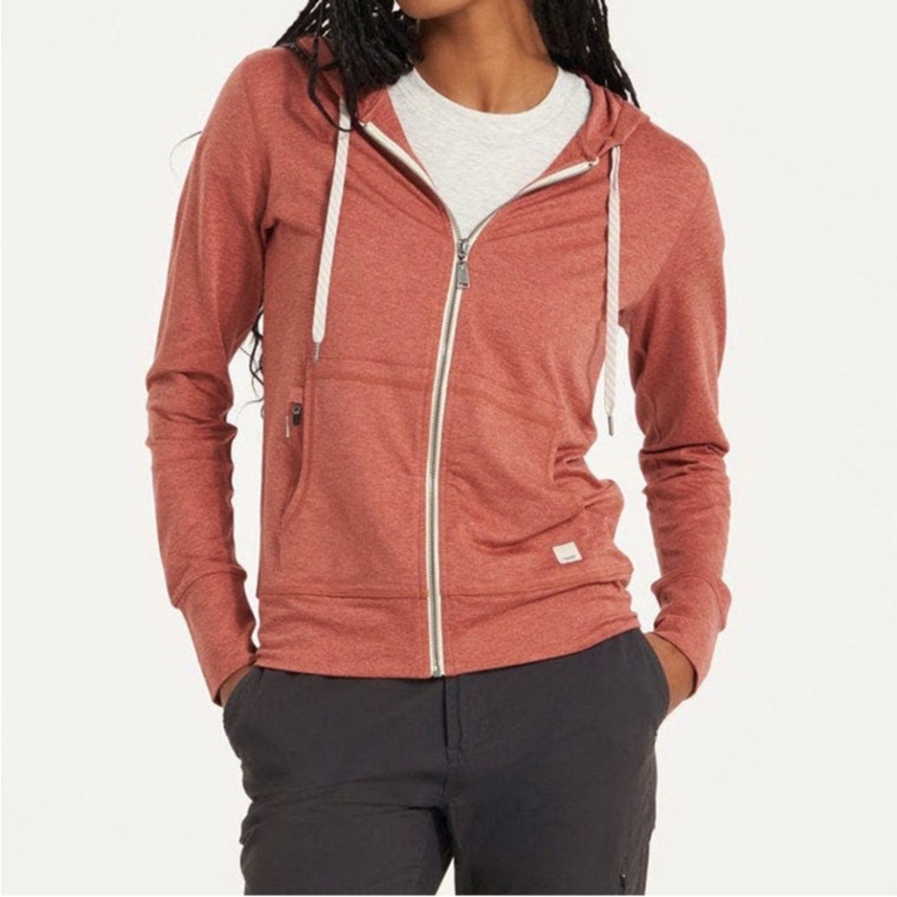 Vuori Women's Halo Performance Hoodie in Cinnamon Heather, Size XS